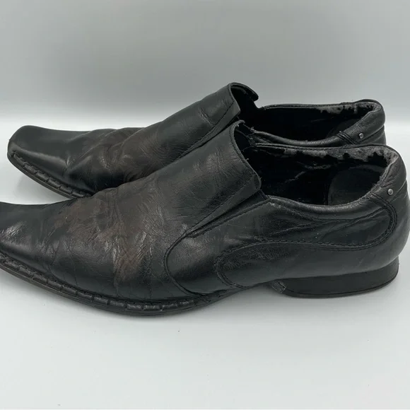 Guess Men's Marciano Black Leather Vintage Slip-On Shoes 12 Western‎ Chic Slick - Picture 6 of 16